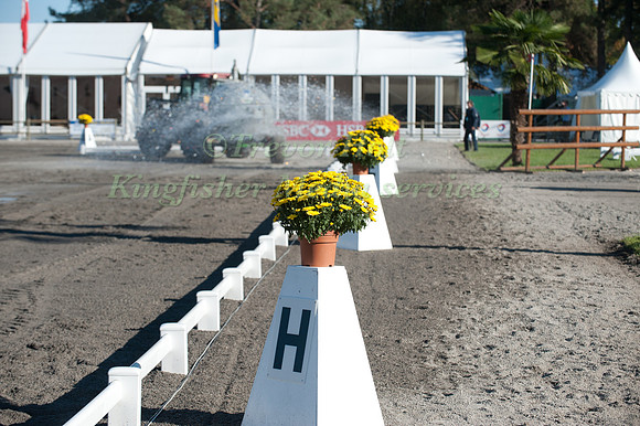 Watering the Dressage Arena
