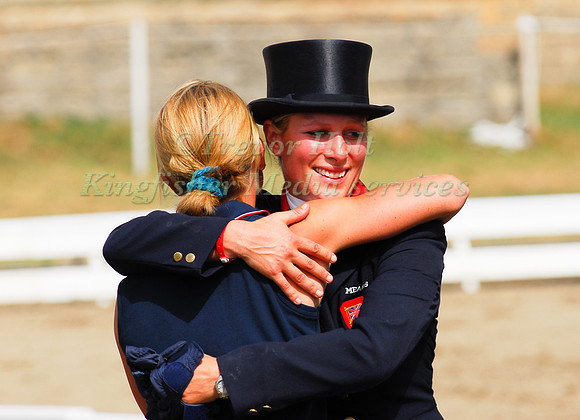 Zara Phillips hugs Daisy Dick