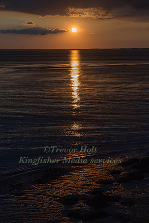 Sunset over the coastline