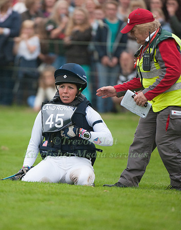 Meghan Odonoghue (USA) after her fall at the Maltings