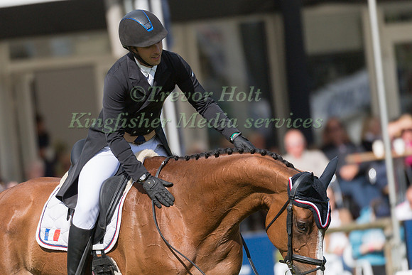 SEBASTIEN  CAVAILLON (FRA) AND SARAH D'ARGOUGES TAKING PART IN THE DRESSAGE PHASE OF THE  CCI THREE STAR COMPETITION AT THE 2017 EQUI-TREK BRAMHAM INTERNATIONAL HORSE TRIALS