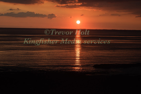 Sunset over the coastline