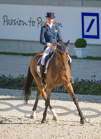 Merel Blom riding Rumour Has It taking part in the dressage test