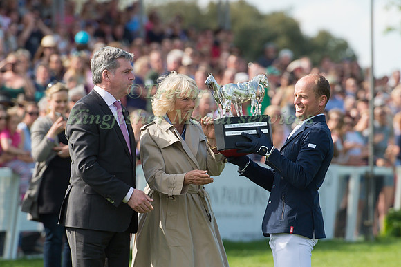Michael Jung of Germany  with the Rolex  Grand Slam of Eventing Trophy