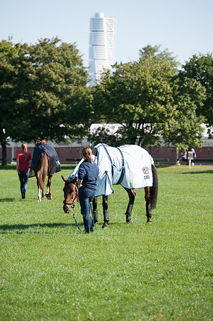 Simon Porloe relaxes before the First Horse inspection