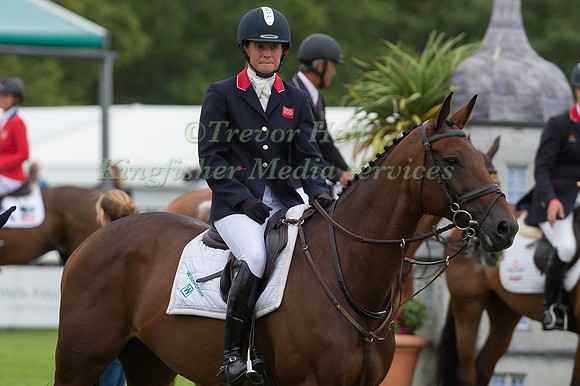 Piggy French and Vanir Kamira  runners up  at  the 2017 Burghley Horse Trials  Prize giving ceremony