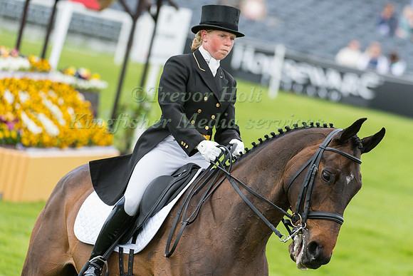 Rosalind Canter (GBR) riding Allstar B in the Dressage phase  of  the 2017 Mitsubishi Motors  Badminton Horse Trials
