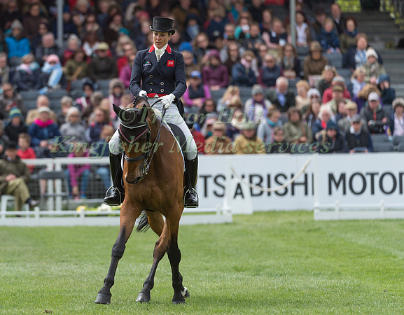 Sarah Bullimore (GBR) riding Reve Du Rouet in the Dressage phase  of  the 2017 Mitsubishi Motors  Badminton Horse Trials