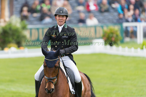 Austin O'Connor (IRL) riding Kilpatrick Knight in the Dressage phase  of  the 2017 Mitsubishi Motors  Badminton Horse Trials