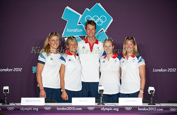 The British Team of Kristina Cook, Mary King,William Fox-Pitt, Zara Philips and Nicola Wilson at the Pre-Competition Press Conference