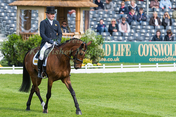 Michael Ryan (IRL) riding Dunlough Striker in the Dressage phase  of  the 2017 Mitsubishi Motors  Badminton Horse Trials