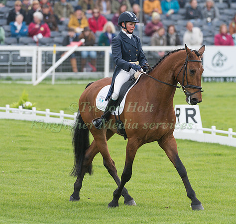 Louise Harwood (GBR) riding Whitson in the Dressage phase  of  the 2017 Mitsubishi Motors  Badminton Horse Trials