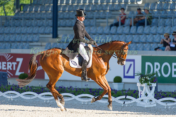 Tim Price riding Ringwood Sky Boy taking part in the dressage test