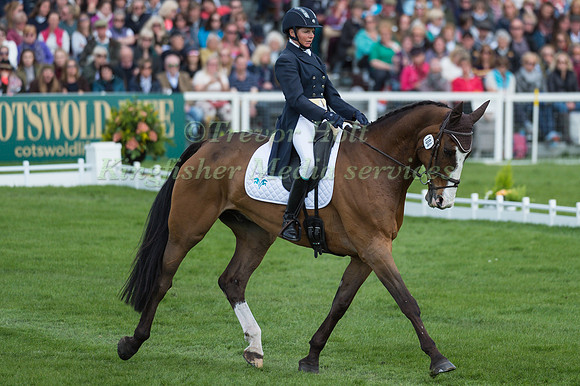 Louise Harwood (GBR) riding Mr Potts in the Dressage phase  of  the 2017 Mitsubishi Motors  Badminton Horse Trials