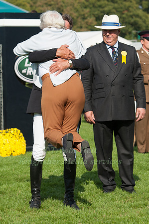 Andrew Nicholson at the Prize giving hugs Rosemary search