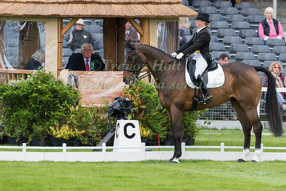 Rosalind Canter (GBR) riding Allstar B in the Dressage phase  of  the 2017 Mitsubishi Motors  Badminton Horse Trials