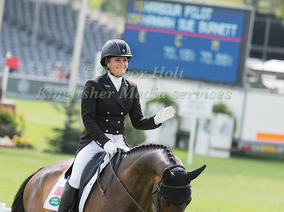 Hannah Sue Burnett (USA) riding Harbour Pilot in the Dressage phase  of  the 2017 Mitsubishi Motors  Badminton Horse Trials