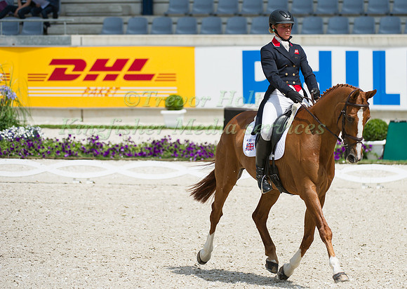 Izzy Taylor riding Orlando taking part in the dressage test