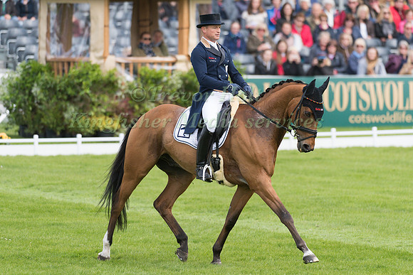 Michael Jung (GER) riding La Biosthetique Sam FBW in the Dressage phase  of  the 2017 Mitsubishi Motors  Badminton Horse Trials