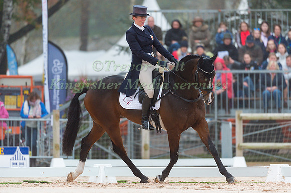 FLORA HARRIS (GBR) AND BAYANO TAKING PART IN THE DRESSAGE PHASE