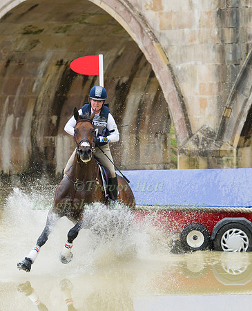 Hannah Sue Burnett (USA) riding Harbour Pilot competing in the Cross Country Phase