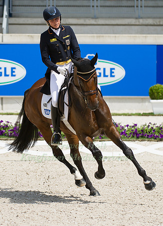 Ingrid Klimke riding FRH Escada JS taking part in the dressage test