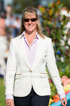 Nicola Wilson walking the  SJ Course at Burghley Horse Trials