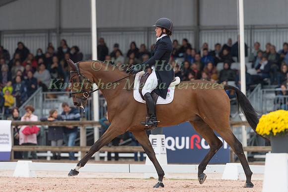 SELINA MILNES AND IRON  TAKING PART IN THE DRESSAGE PHASE OF THE