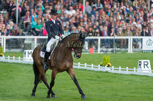 Oliver Townend (GBR) riding ODT Ghareeb in the Dressage phase  of  the 2017 Mitsubishi Motors  Badminton Horse Trials