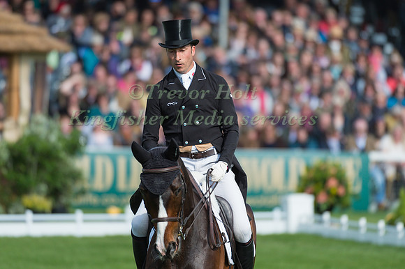 Tim Price (NZL) riding Xavier Faer in the Dressage phase  of  the 2017 Mitsubishi Motors  Badminton Horse Trials