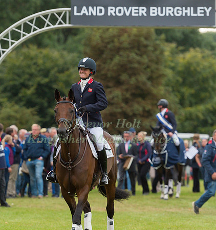 Piggy French and Vanir Kamira  runners up  at  the 2017 Burghley Horse Trials  Prize giving ceremony
