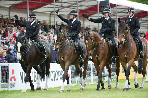 Mounted Police Officers lead the parade of competitors at the Mi