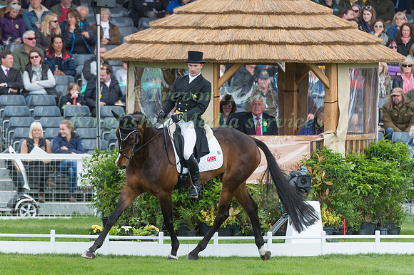 Ciaran Glynn (IRL) riding November Night in the Dressage phase  of  the 2017 Mitsubishi Motors  Badminton Horse Trials