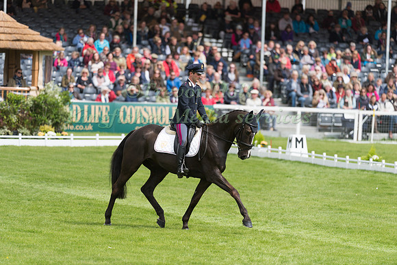 Pietro Sandei (ITA) riding Mouse  in the Dressage phase  of  the 2017 Mitsubishi Motors  Badminton Horse Trials