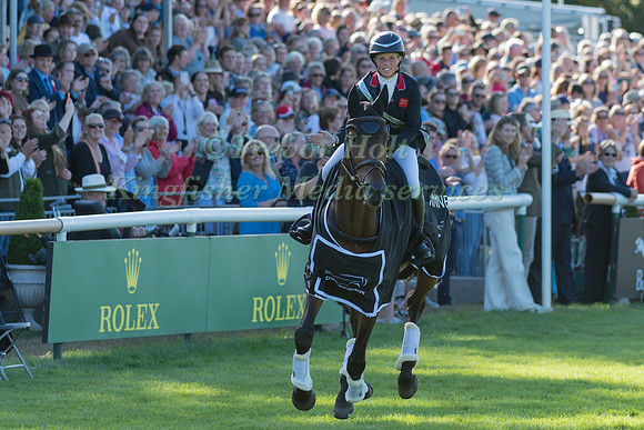 Ros Canter taking a Lap of Honour