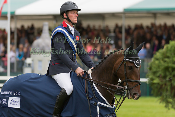 Oliver Townend winner of the 2017 Burghley Horse Trials at the Prize giving ceremony