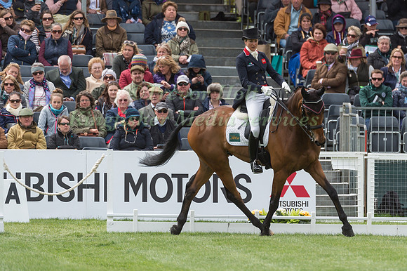 Sarah Bullimore (GBR) riding Reve Du Rouet in the Dressage phase  of  the 2017 Mitsubishi Motors  Badminton Horse Trials