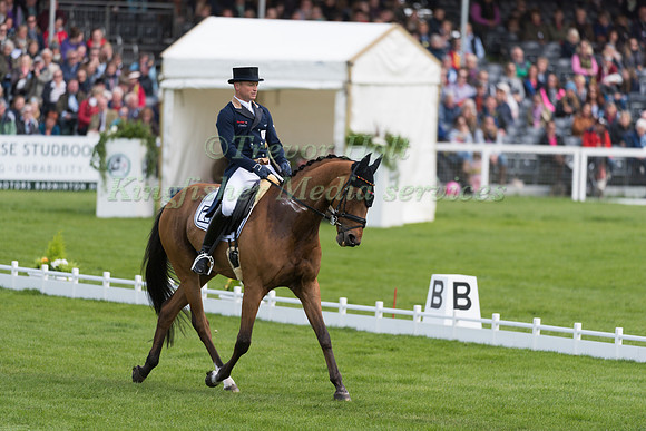 Michael Jung (GER) riding La Biosthetique Sam FBW in the Dressage phase  of  the 2017 Mitsubishi Motors  Badminton Horse Trials