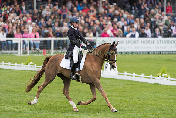 Clare Abbott (IRL) riding Euro Prince in the Dressage phase  of  the 2017 Mitsubishi Motors  Badminton Horse Trials