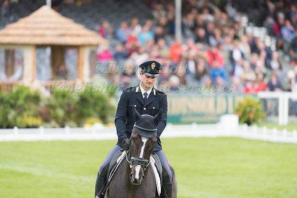 Pietro Sandei (ITA) riding Mouse  in the Dressage phase  of  the 2017 Mitsubishi Motors  Badminton Horse Trials
