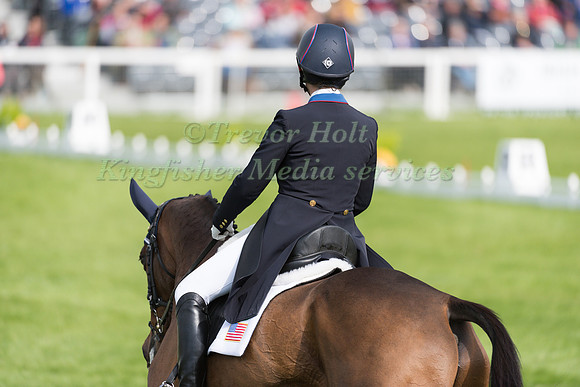 Lynn Symansky (USA) riding Donner in the Dressage phase  of  the 2017 Mitsubishi Motors  Badminton Horse Trials