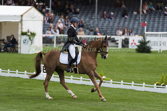Clare Abbott (IRL) riding Euro Prince in the Dressage phase  of  the 2017 Mitsubishi Motors  Badminton Horse Trials