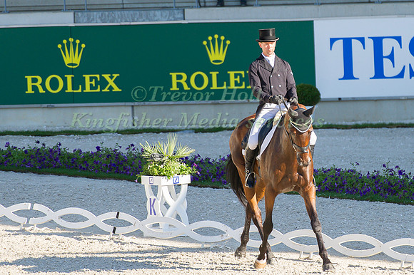 Kevin McNab riding Clifton Pinot taking part in the dressage test