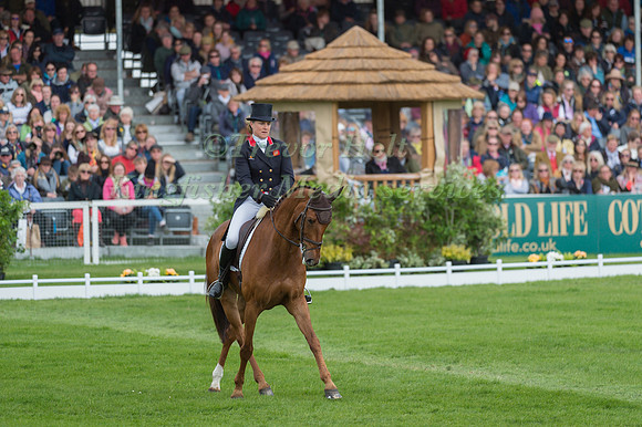 Kristina Cook (GBR) riding Billy The Red in the Dressage phase  of  the 2017 Mitsubishi Motors  Badminton Horse Trials