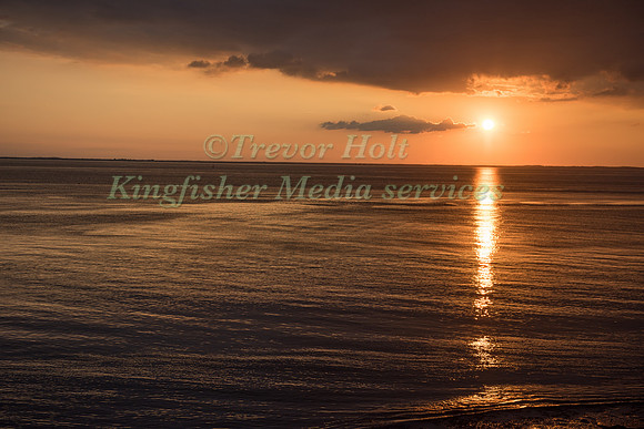 Sunset over the coastline