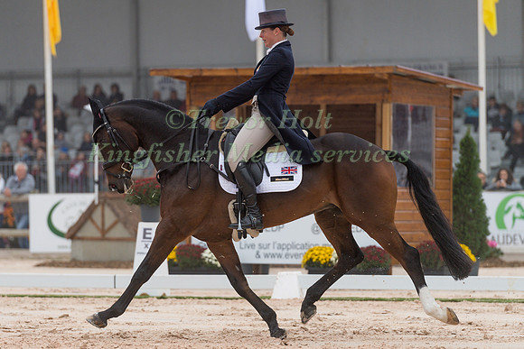 FLORA HARRIS (GBR) AND BAYANO TAKING PART IN THE DRESSAGE PHASE
