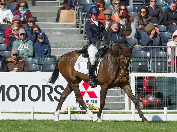 Izzy Taylor (GBR) riding KBIS Briarlands Matilda in the Dressage phase  of  the 2017 Mitsubishi Motors  Badminton Horse Trials