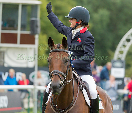 Piggy French and Vanir Kamira  runners up  at  the 2017 Burghley Horse Trials  Prize giving ceremony