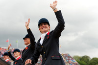 Kristina Cook waves to the crowd