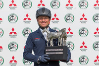 Michael Jung of Germany  with the Mitsubishi Motors Badminton  Trophy